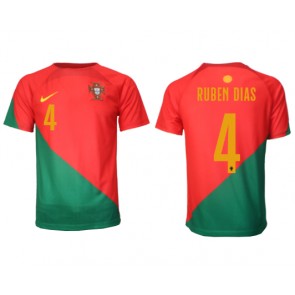 Portugal Ruben Dias #4 Replica Home Stadium Shirt World Cup 2022 Short Sleeve